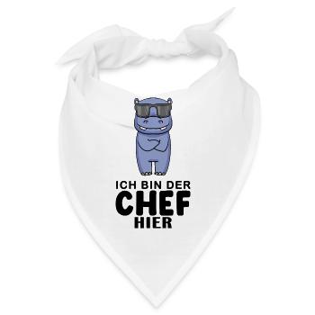 Chef Spruch lustig - Ich bin der Chef hier - Chef - Bandana - Weiß - Vorne