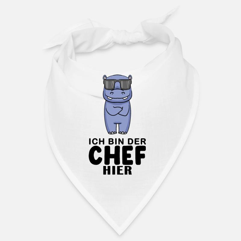 Chef Spruch lustig - Ich bin der Chef hier - Chef - Bandana - Weiß
