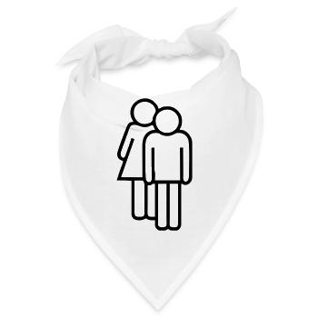 Logo-Mann und -Frau - Bandana - Weiß - Vorne