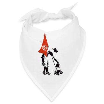 Fahne Flagge Anarchie - Punk Rebellion - Bandana - Weiß - Vorne
