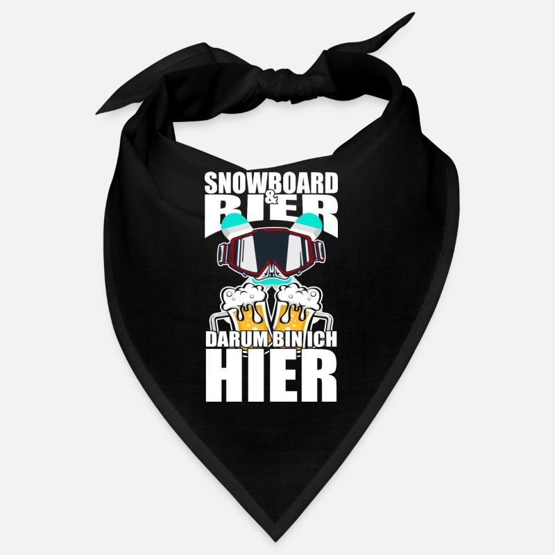 Lustiger Spruch Snowboard Bier darum bin ich hier Bandana