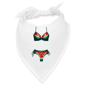 Wassermelonen Bikini Shirt Wassermelone Geschenk - Bandana - Weiß - Vorne