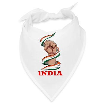 Indien Inder Hindu Stolz Flagge Land I Geschenk - Bandana - Weiß - Vorne