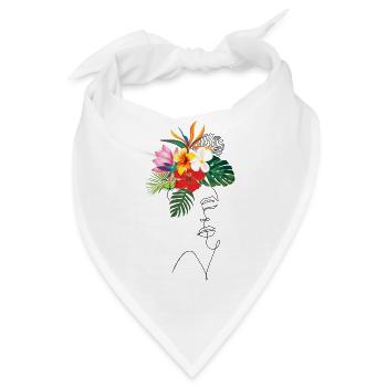 Tropical Lady Lineart - Bandana - Weiß - Vorne