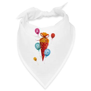 Schultüte mit Luftballons ABC - Bandana - Weiß - Vorne
