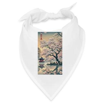 Japan Kirchenblüten Kunst Design - Bandana - Weiß - Vorne