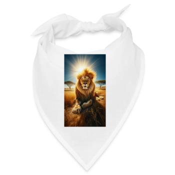 Löwe in der Savanne - Bandana - Weiß - Vorne