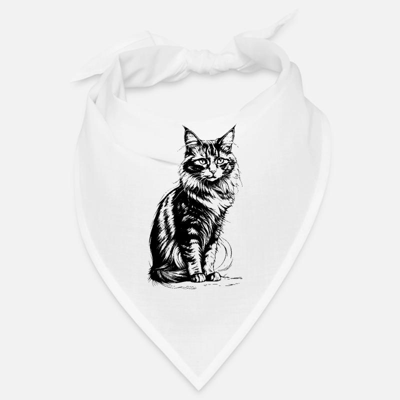 Stolze Katze schwarz-weiß Bandana