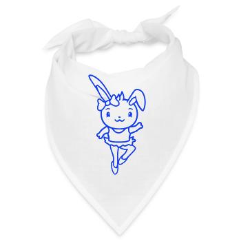 Hase Tutu Ballerina Pirouette drehen Mädchen Frau - Bandana - Weiß - Vorne