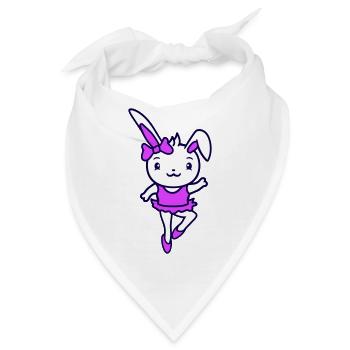 Hase Tutu Ballerina Pirouette drehen Mädchen Frau - Bandana - Weiß - Vorne