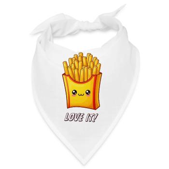 Niedliche Pommes - LOVE IT! - Bandana - Weiß - Vorne