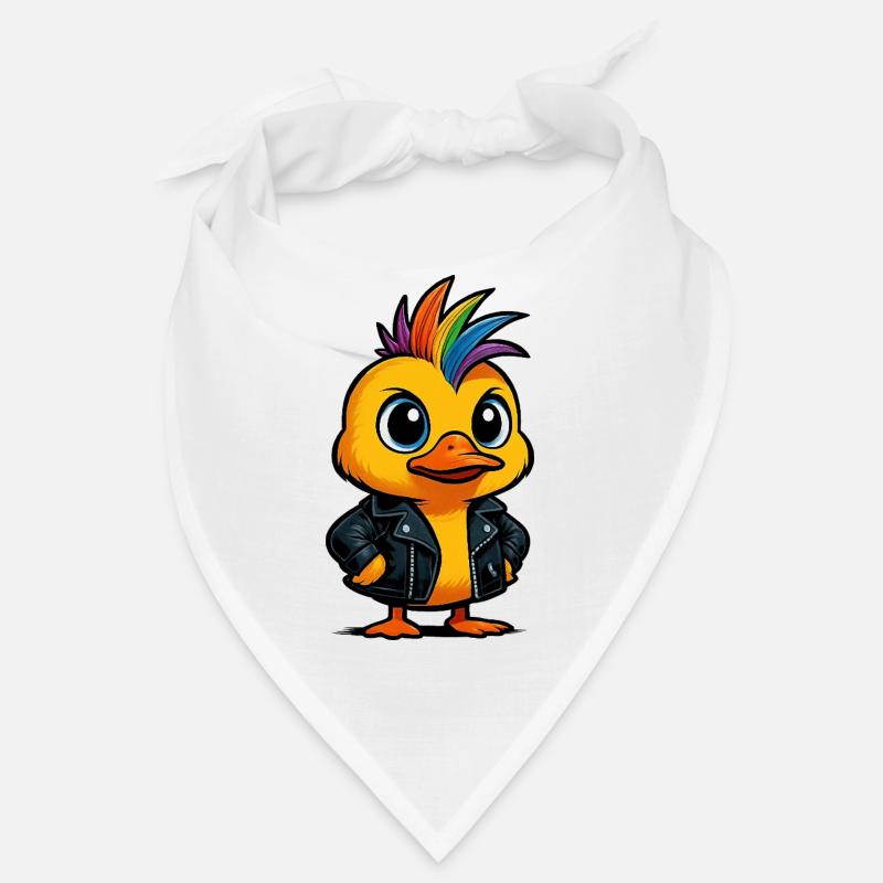 Rainbow Punk Duck Cartoon Design Bandana