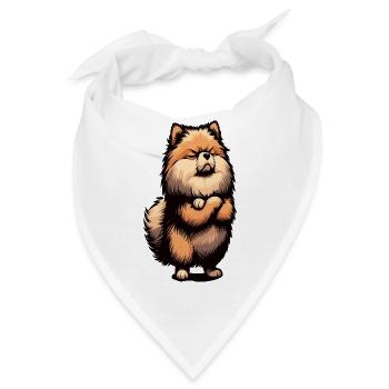 Zwergspitz Zwergspitze Zwerspitzhalter Spitz - Bandana - Weiß - Vorne