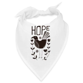Hoffnungsvoller Vogel mit floralen Motiven - Bandana - Weiß - Vorne