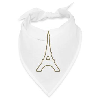 Eiffelturm Paris minimalistisches Wahrzeichen - Bandana - Weiß - Vorne