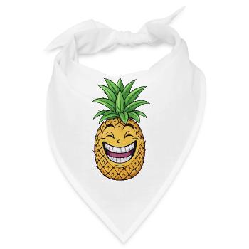 Lustiger Ananas Cartoon Sommerfrucht Karibik - Bandana - Weiß - Vorne