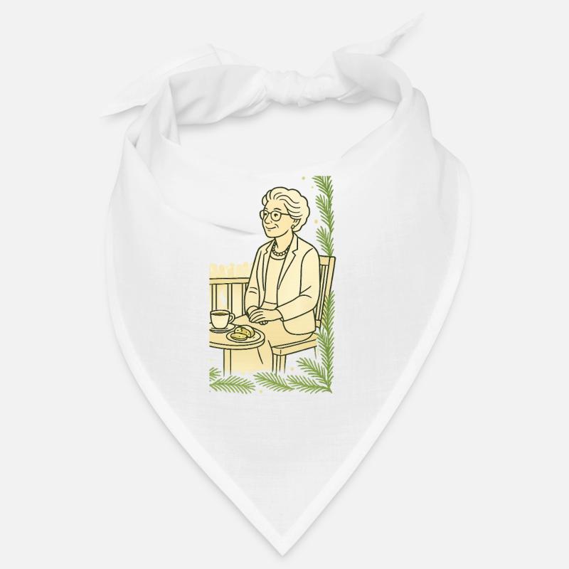 Großmutter Cafézeit am Tisch Bandana