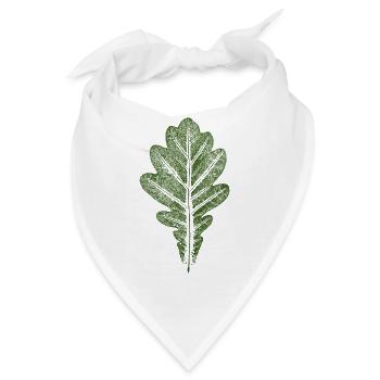 Blatt Eiche - Eichenblatt / Natur & Wald Design - Bandana - Weiß - Vorne