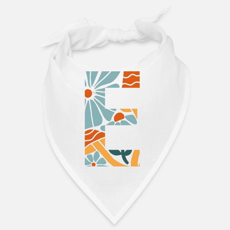 Letter e flowers groovy gift idea Bandana