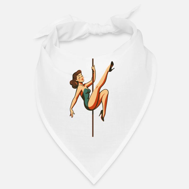 Pole Dance Pole Dancer Brunette Retro 50s Gift Bandana