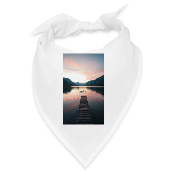 Westlich am See mit Pier und Schwänen - Bandana - Weiß - Vorne