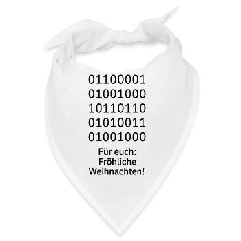 Binary Code Weihnachtszauber - Bandana - Weiß - Vorne