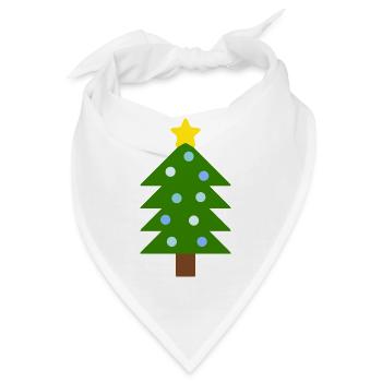 Festlicher Kiefern-Weihnachtsbaum - Bandana - Weiß - Vorne