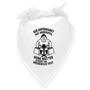 drehkreuz deine mutter supermarkt witz - Bandana - Weiß - Vorne