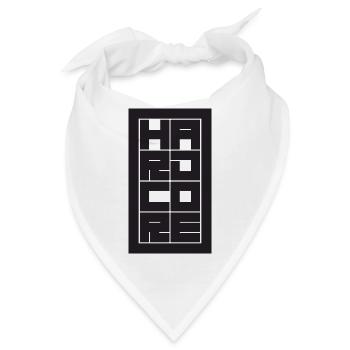 Hardcore – Gestapeltes Blocktypografie-Gitter - Bandana - Weiß - Vorne