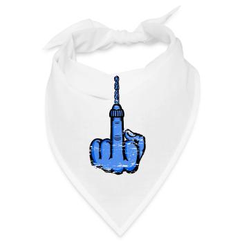 Fuck You Bohrer – Blaus Mittelfinger - Bandana - Weiß - Vorne