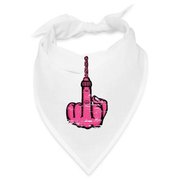 Fuck You Bohrer – Rosa Mittelfinger - Bandana - Weiß - Vorne