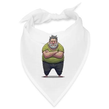 Grummelnder Riese Cartoon - Bandana - Weiß - Vorne