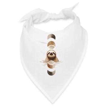Faultier mit Mondphasen Boho Design - Bandana - Weiß - Vorne