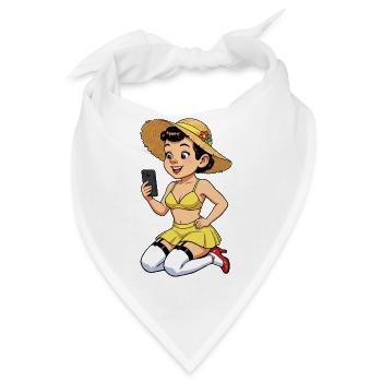 Fröhliche Influencerin - Bandana - Weiß - Vorne