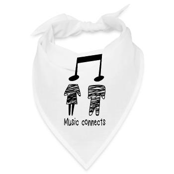 Musik Musiker Musiklehrer Spruch Geschenk Noten  - Bandana - Weiß - Vorne