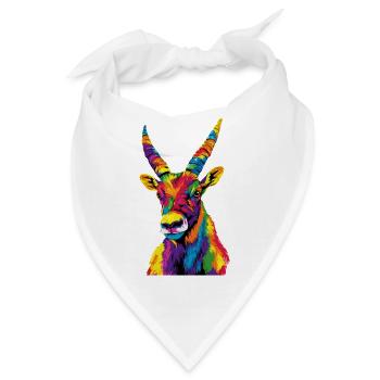 Steinbock Ziege Alpensteinbock Capricorn Ziegen - Bandana - Weiß - Vorne