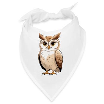 Lustige Baum Eule Cartoon - Bandana - Weiß - Vorne