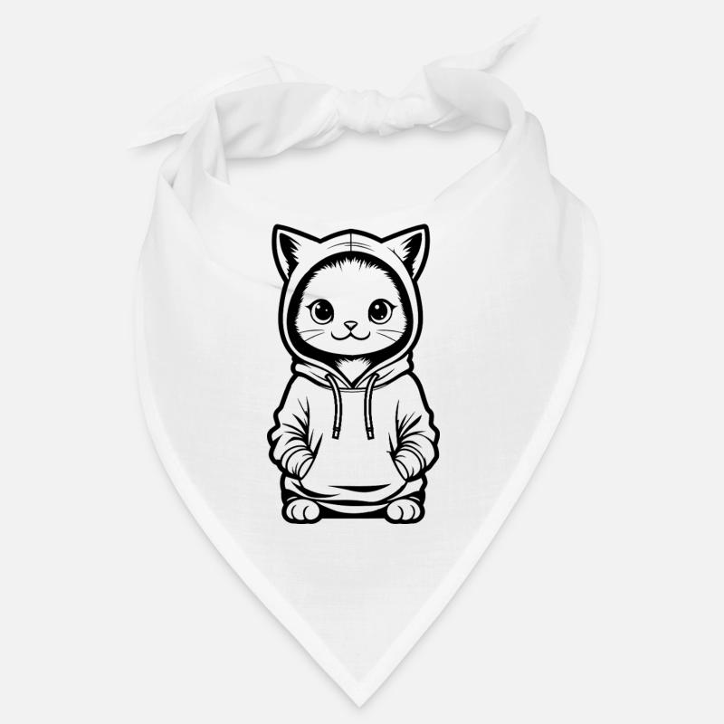 Chaton en sweat à capuche Bandana