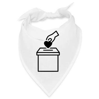 Wahlurne Herz Spende Outline - Bandana - Weiß - Vorne