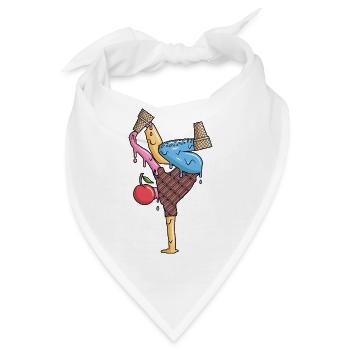 Breakdance Eiscreme Tanz Breakdancer Breakdancing - Bandana - Weiß - Vorne