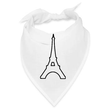 Eiffelturm Paris minimalistisches Wahrzeichen - Bandana - Weiß - Vorne