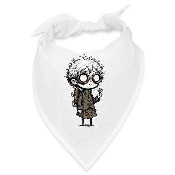 Kid Steampunk Glasses Cogs Manga - Bandana - Weiß - Vorne