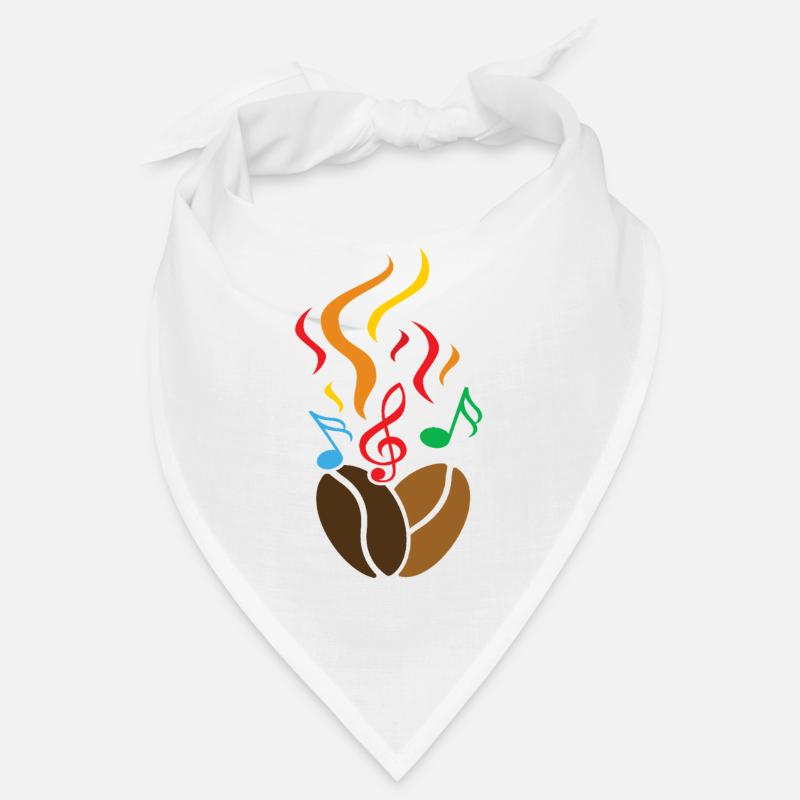 Coffee beans with music notes Bandana