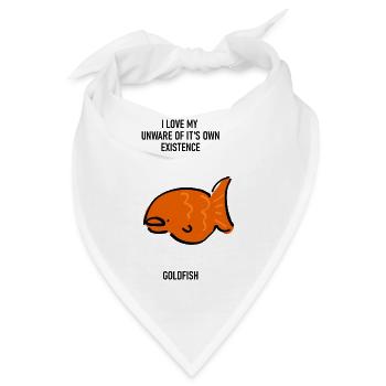 Lustiges, lustiges Bild eines Goldfisch-Haustiers - Bandana - Weiß - Vorne