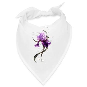 Lila Iris Blüte Elegante Blumenkunst  - Bandana - Weiß - Vorne