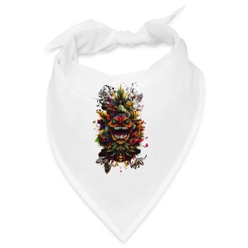 Psychedelischer Blütenkronen-Totem - Bandana - Weiß - Vorne