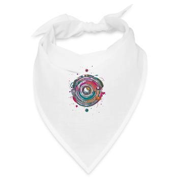 Neon Kreiswirbel - Bandana - Weiß - Vorne