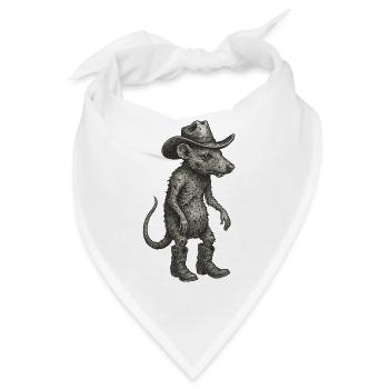 Vintage Maus Ratte Cowboy Texas USA - Bandana - Weiß - Vorne