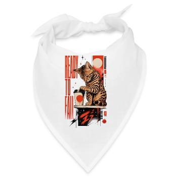 Ready to Fall – Freche Bengal Katze - Bandana - Weiß - Vorne