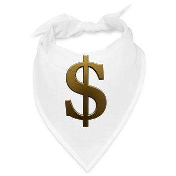 Goldenes Dollarzeichen Design - Bandana - Weiß - Vorne